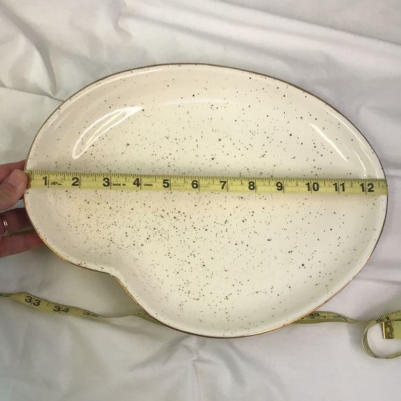 Vintage Retro Kidney Shaped Gold Rimmed & Glitter Platter - Picture 6 of 11